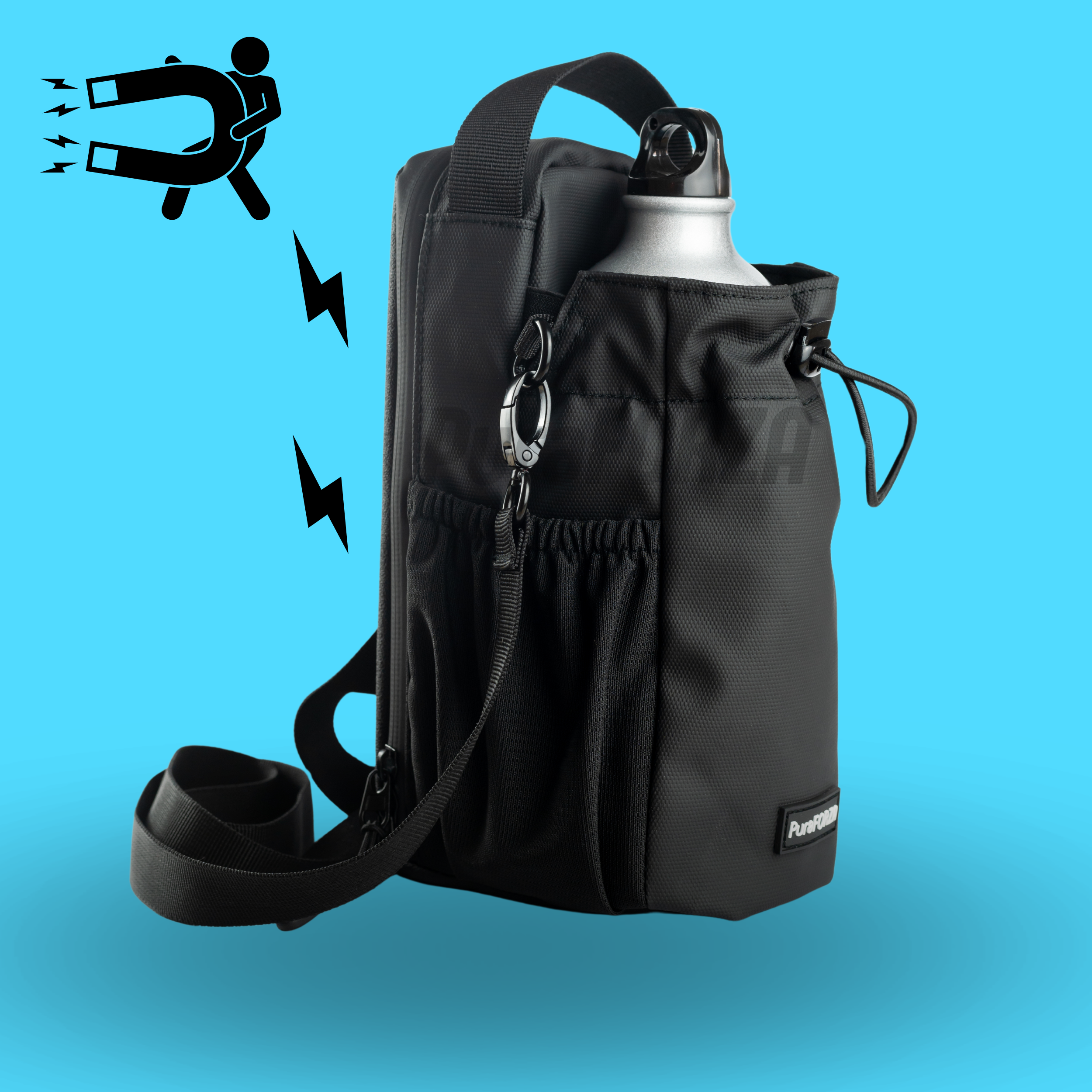 Benson Borsa Fitness Magnetica: Marsupio Sportivo Con Porta Bottiglia 3L E Scomparto Cellulare