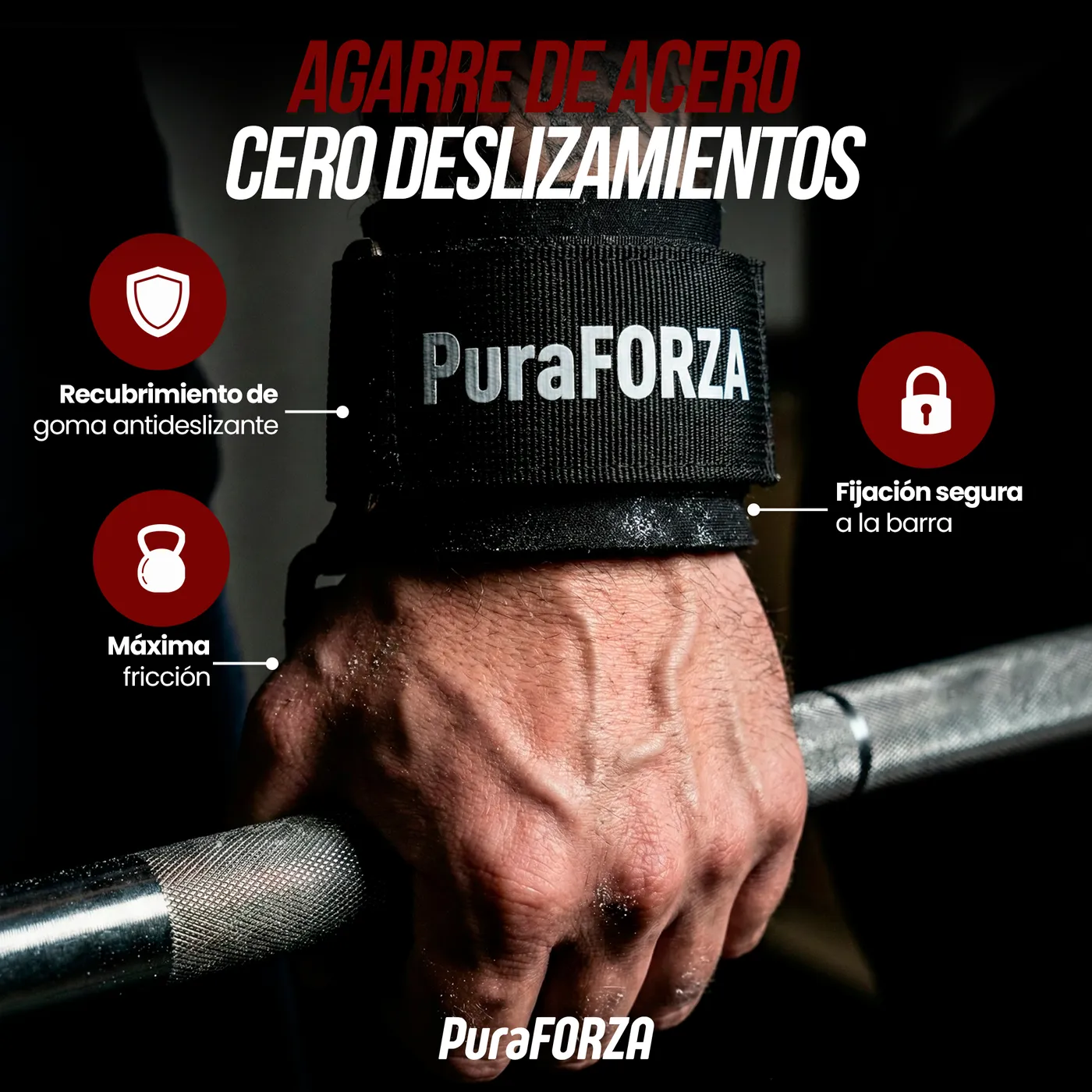 Weightlifting Hooks PuraFORZA, 3