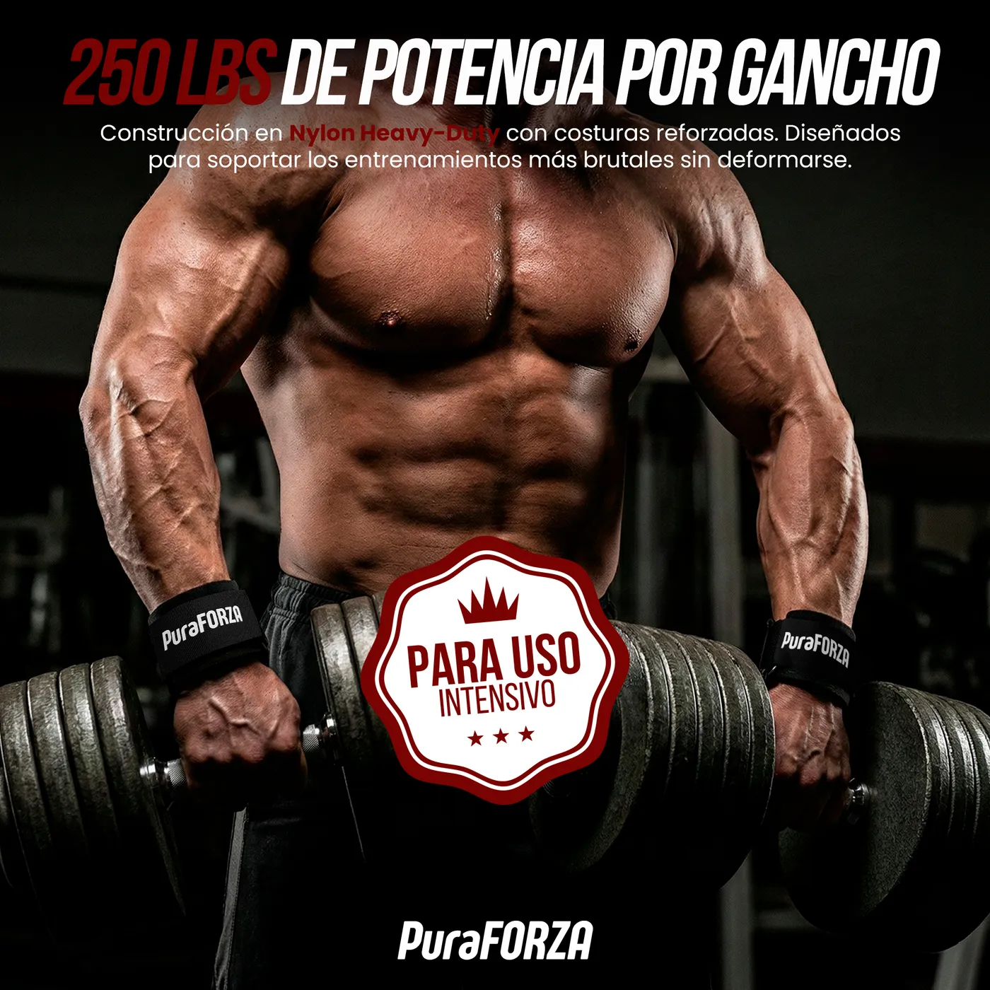 Weightlifting Hooks PuraFORZA, 4